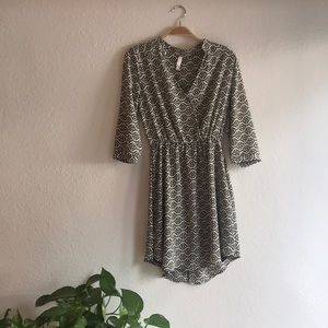 Xhilaration small black and white faux wrap dress